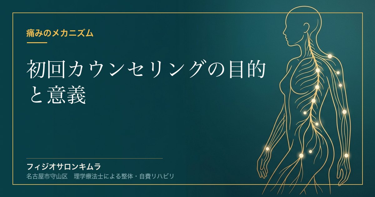 初回カウンセリングの目的と意義｜守山区のリハビリ整体【フィジオサロンキムラ】
