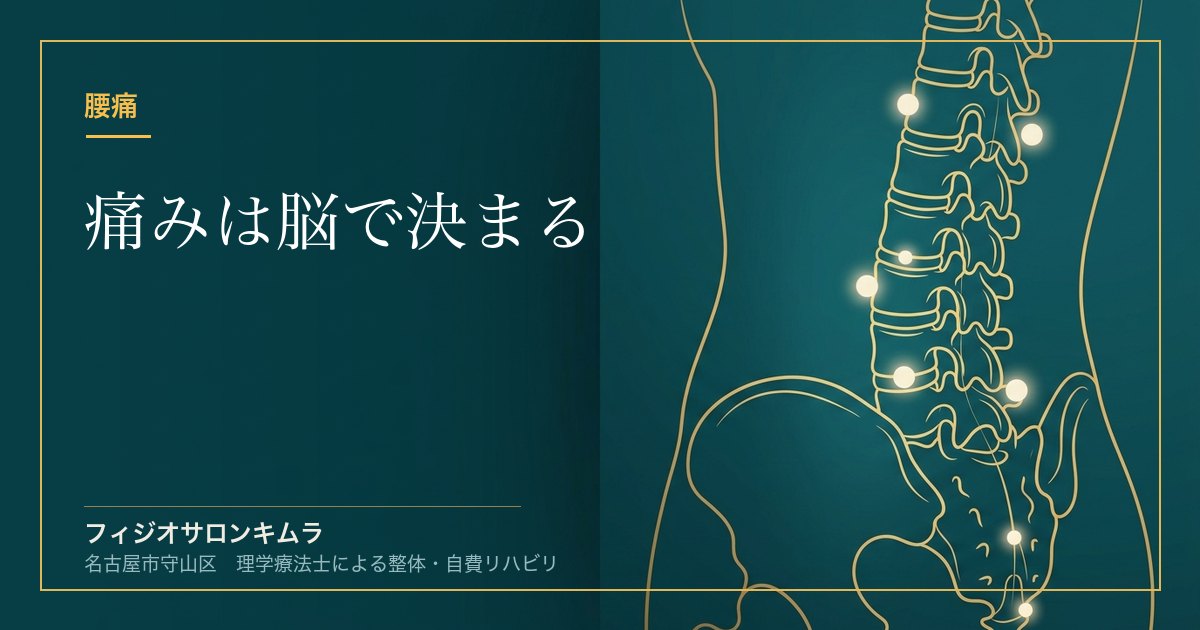 痛みは脳で決まる｜慢性痛を改善する新しい視点
