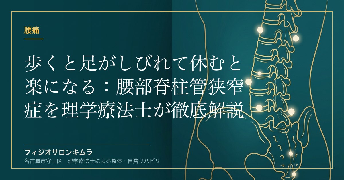 歩くと足がしびれて休むと楽になる：腰部脊柱管狭窄症を理学療法士が徹底解説