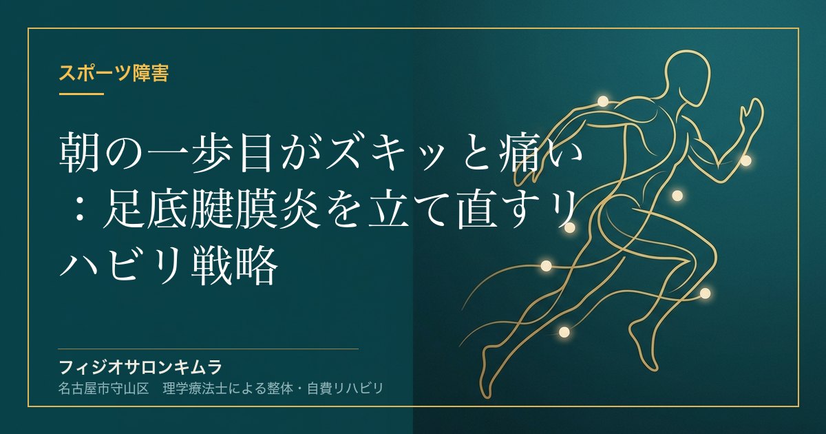 朝の一歩目がズキッと痛い：足底腱膜炎を立て直すリハビリ戦略